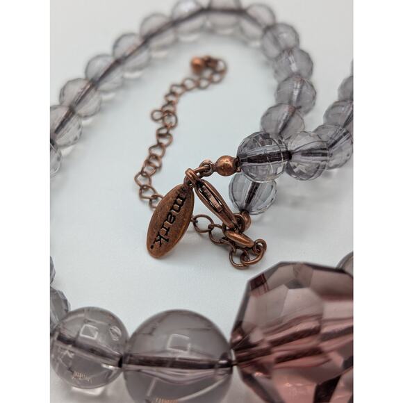 Mark by Avon Smoky Purple Tones Cluster Faceted Beaded Statement 32 Necklace - Picture 5 of 7